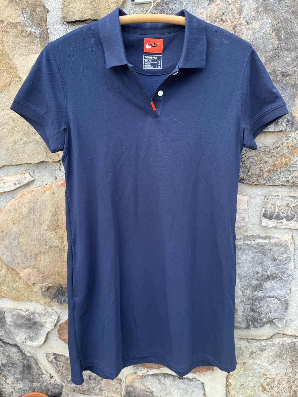 Nike Women's Dri-Fit Navy Polo Mini Dress Medium Tennis Preppy Athletic Golf